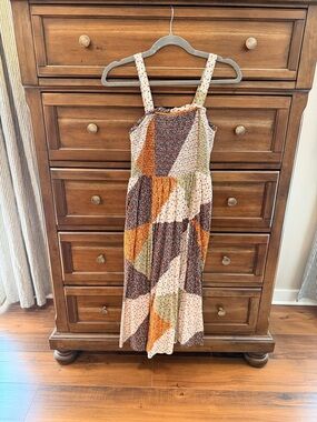 Patchwork Print Smocked Sundress